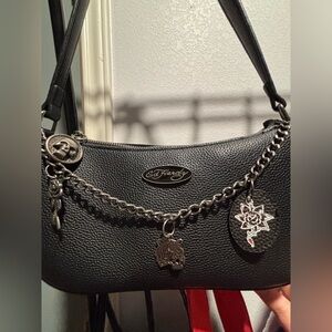 ED HARDY BLACK SHOULDER BAG